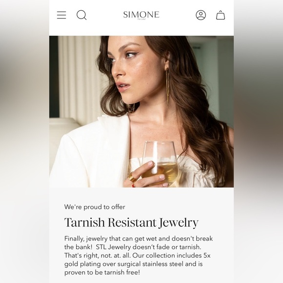 Simone The Label 18K Gold Over Trendy Chunky XHoop Earrings Yellow Tone NEWinBox - Picture 5 of 6